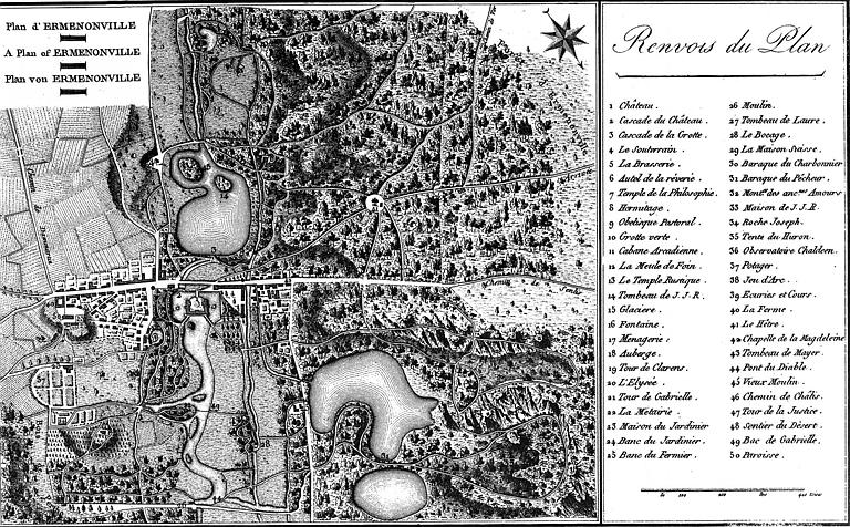 Gravure : Plan du parc