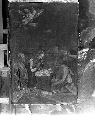 Peinture sur toile (faisant partie d'un ensemble de toiles décorant le sanctuaire) : L'Adoration des Bergers