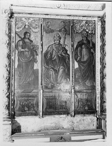 Triptyque : 'Sainte Agathe, saint Eloi, saint Pons', panneaux peints - © Ministère de la Culture (France), Médiathèque du patrimoine et de la photographie (objets mobiliers), tous droits réservés