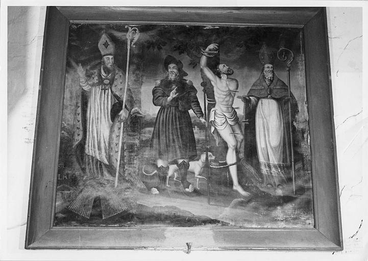 Tableau : 'Saint Blaise, saint Roch, saint Sébastien, saint Eloi, huile sur toile - © Ministère de la Culture (France), Médiathèque du patrimoine et de la photographie (objets mobiliers), tous droits réservés