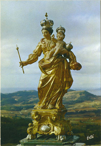 Groupe sculpté : 'Vierge à l'Enfant' dite Notre Dame du Beausset-Vieux, bois sculpté, peint, doré