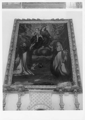 Tableau : 'La Vierge du Rosaire', huile sur toile