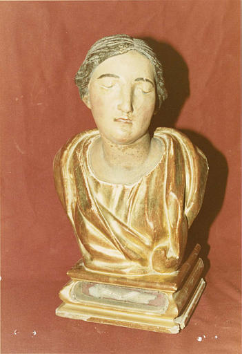 Buste-reliquaire de sainte Rosule, bois sculpté, peint et doré - © Ministère de la Culture (France), Médiathèque du patrimoine et de la photographie (objets mobiliers), tous droits réservés