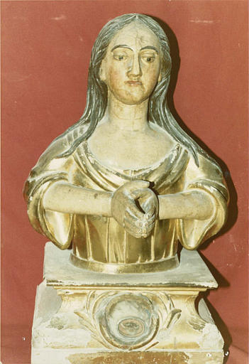 Buste-reliquaire de sainte Marie-Madeleine, bois sculpté, peint, doré - © Ministère de la Culture (France), Médiathèque du patrimoine et de la photographie (objets mobiliers), tous droits réservés