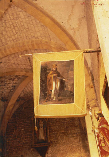 Bannière de procession : 'Saint Martin évêque', tissu peint