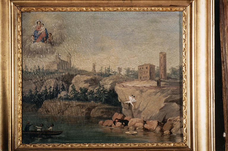 Ex-voto : sauvetage de deux personnes après leur chute du haut d'une falaise, huile sur toile, 1871 - © Ministère de la Culture (France), Médiathèque du patrimoine et de la photographie (objets mobiliers), tous droits réservés