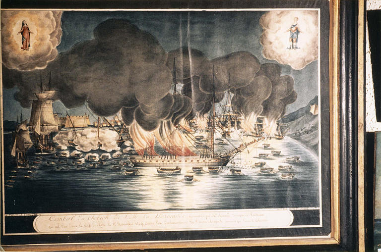 Ex-voto : 'Combat du chebeck la Normande', huile sur toile, 1809 - © Ministère de la Culture (France), Médiathèque du patrimoine et de la photographie (objets mobiliers), tous droits réservés