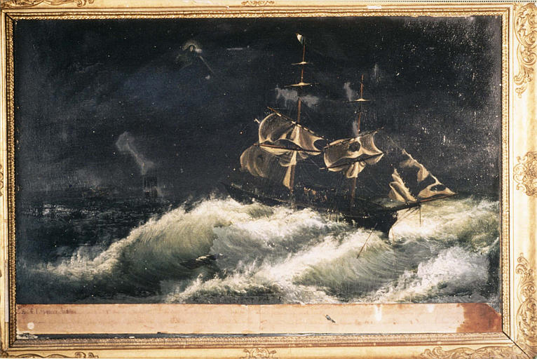 Ex-voto : un brick pris dans une tempête, huile sur toile - © Ministère de la Culture (France), Médiathèque du patrimoine et de la photographie (objets mobiliers), tous droits réservés