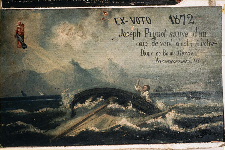 Ex-voto : Joseph Pignol sauvé après le naufrage de son bateau, huile sur toile 1872 - © Ministère de la Culture (France), Médiathèque du patrimoine et de la photographie (objets mobiliers), tous droits réservés