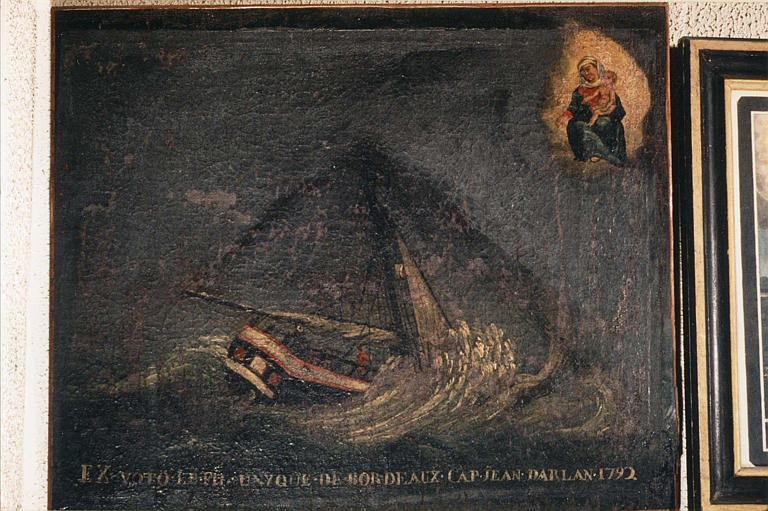 Ex-voto : Jean Darlan et son bateau pris dans une tempête, huile sur toile, 1792 - © Ministère de la Culture (France), Médiathèque du patrimoine et de la photographie (objets mobiliers), tous droits réservés