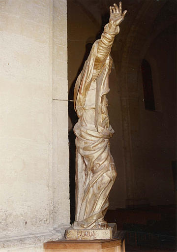 Statue : 'Saint Paul', bois sculpté, doré (côté droit)