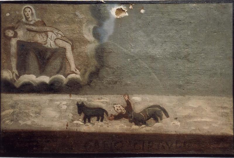 ex-voto 80 : Personnage sauvé des eaux avec ses animaux. Invocation de Notre-Dame-de-Pitié, vue générale - © Ministère de la Culture (France), Médiathèque du patrimoine et de la photographie (objets mobiliers), tous droits réservés