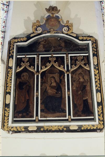 triptyque, cadre : la Vierge à l'Enfant entourée de deux saint et l'Annonciation, vue générale - © Ministère de la Culture (France), Médiathèque du patrimoine et de la photographie (objets mobiliers), tous droits réservés