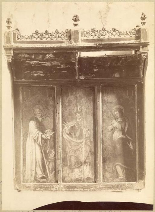 tableau (triptyque) : Saint Bernard, saint Clair et saint Théophile