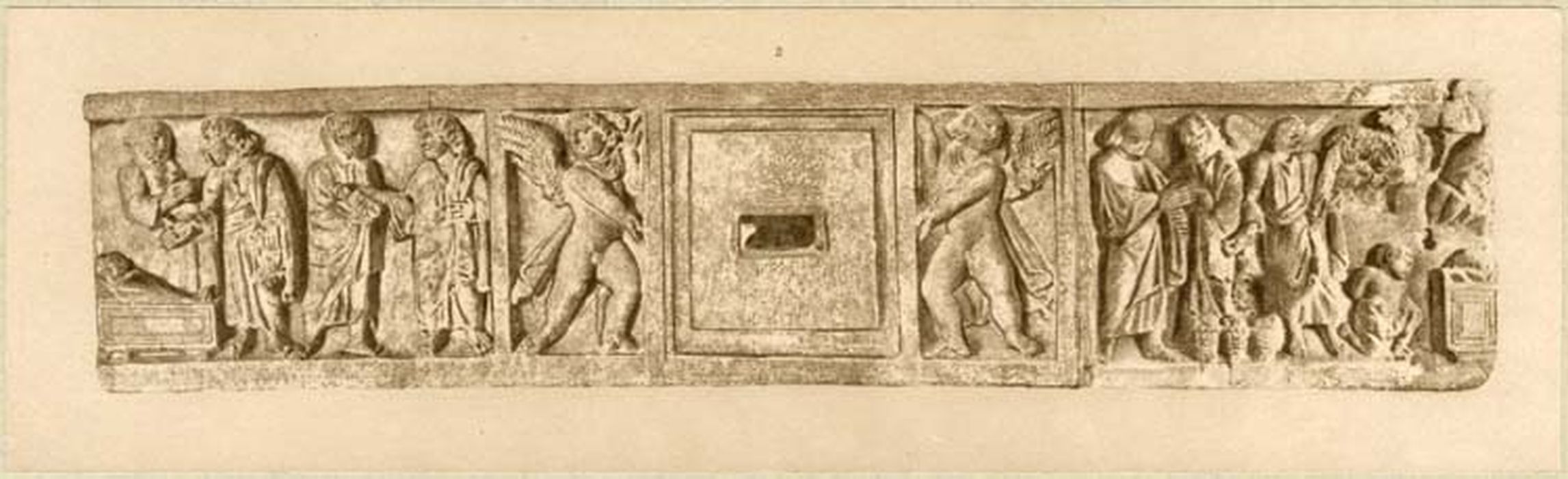 sarcophage dit tombeau de saint Sidoine, vue partielle (document imprimé)