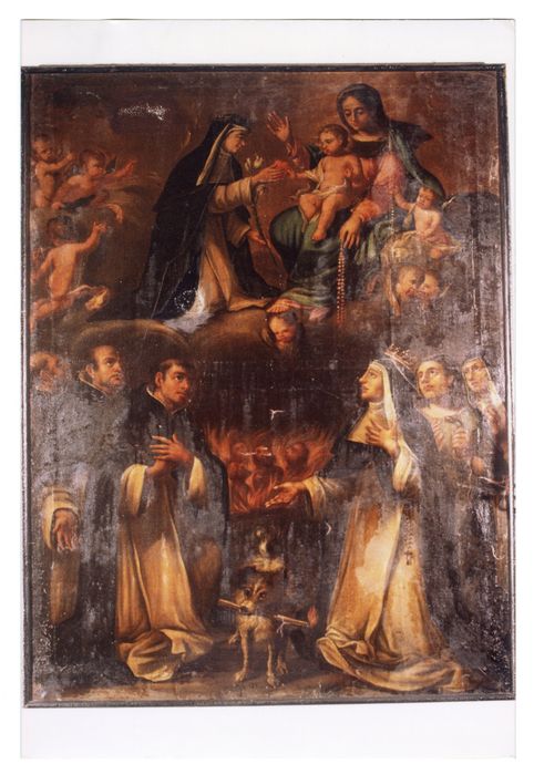 tableau : Notre Dame du Rosaire, Sainte Catherine de Sienne, Saint Dominique et Sainte Christine