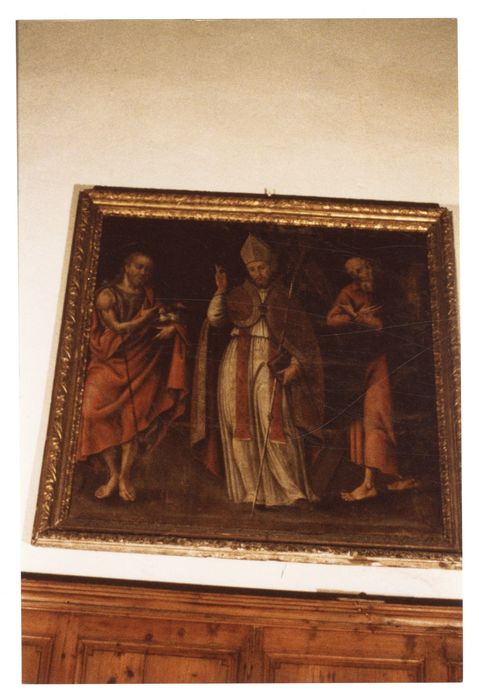 Tableau et son cadre : Saint Jean Baptiste, Saint Aloy et Saint André