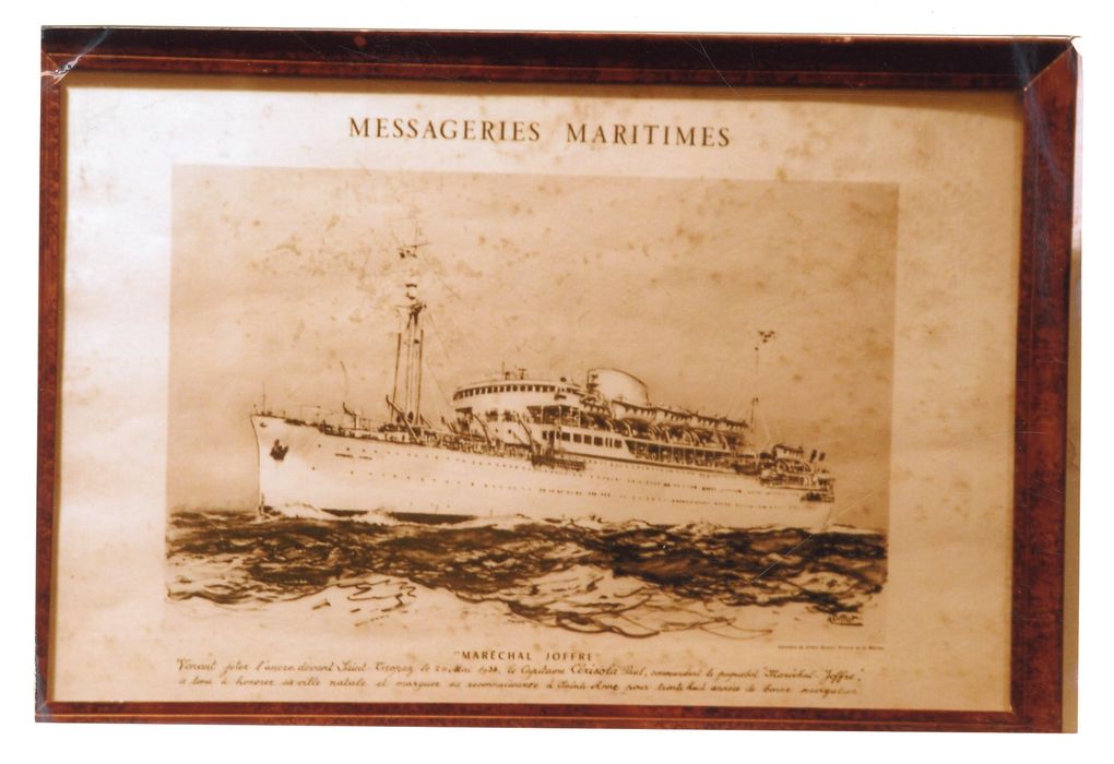 Gravure ex-voto n° 56 : Paquebot des Messageries Maritimes Le Maréchal Joffre