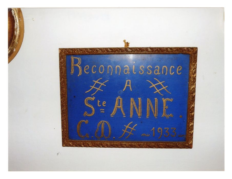 Ex-voto n° 95 : Reconnaissance à Ste Anne