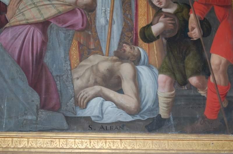 tableau : saint Alban guérissant les malades, détail