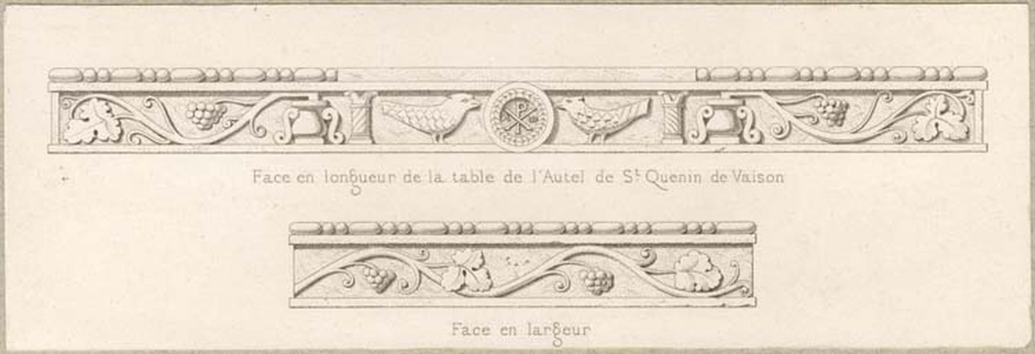 table d'autel, détails (document numérisée)