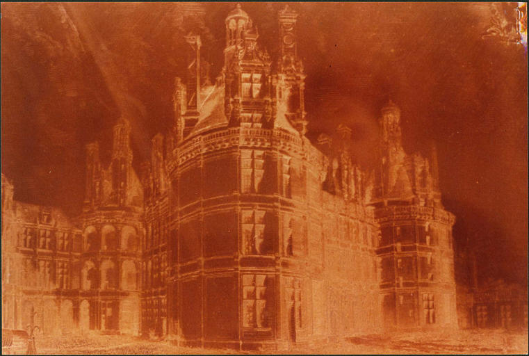 Plaque d'impression : Façade orientale du château de Chambord, bâti par Pierre Nepveu dit Trinqueau, architecte blesois