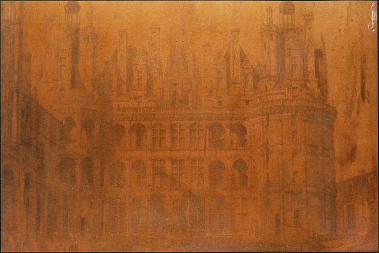 plaque d'impression : Flanc oriental du château de Chambord