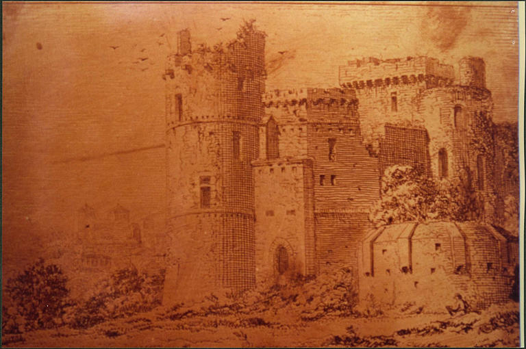 Plaque d'impression : Ruines du château de Clisson