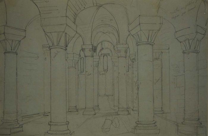 Dessin : Crypte de l'église de Fontenay-le-Comte