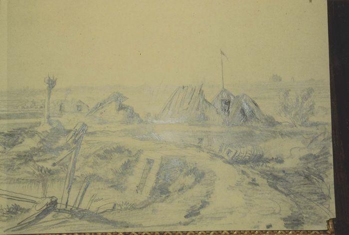 Dessin : Paysage de marais