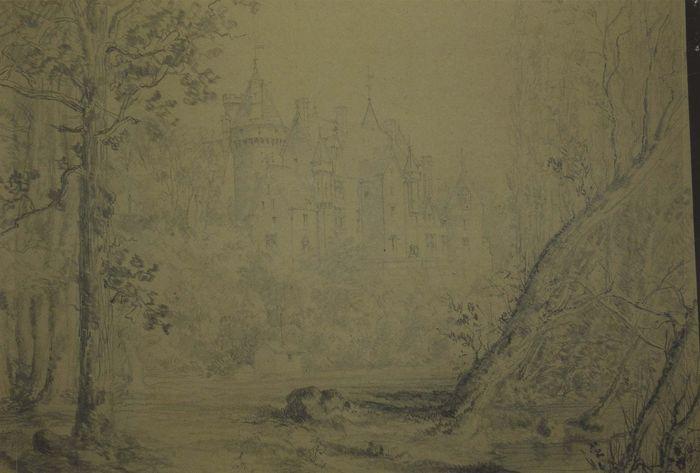 Dessin : Vue du château de Boimorand-sur-Gartempe