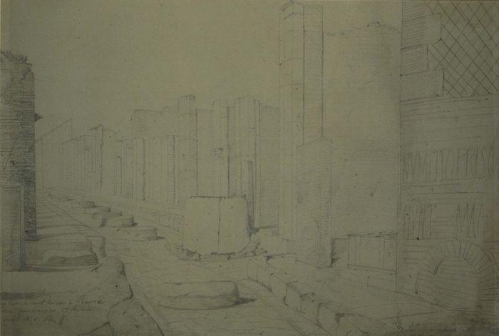 Dessin : Embranchement de rues à Pompeï