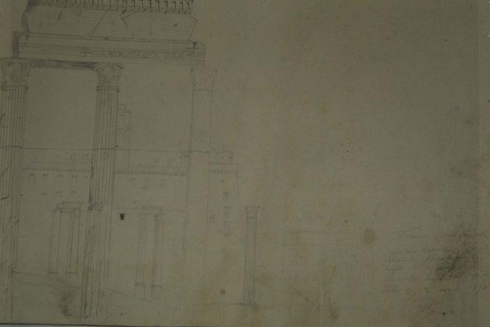 Dessin : Forum, colonnes, le temple de Jupiter