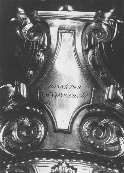 ostensoir, détail de l'inscription