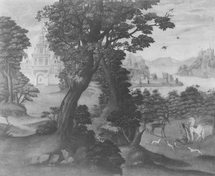 tableau, cadre : la Vision de saint Hubert, vue générale - © Ministère de la Culture (France), Médiathèque du patrimoine et de la photographie (objets mobiliers), tous droits réservés