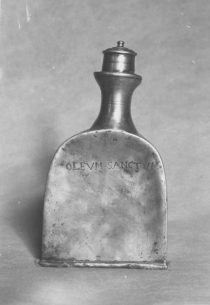 réserves aux saintes huiles, détail d'une ampoule