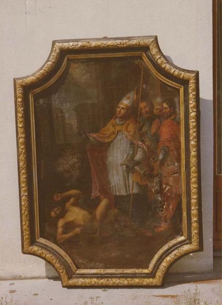 tableau : Saint Melaine délivrant un de ses religieux possédé du démon, vue générale
