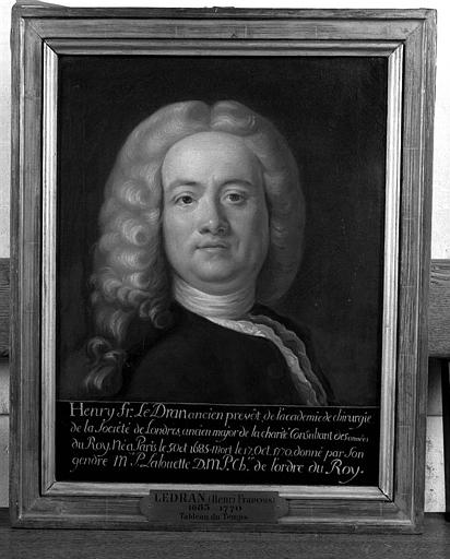 Peinture sur toile : Portrait de Henri-François Ledran, chirurgien (1685-1770)