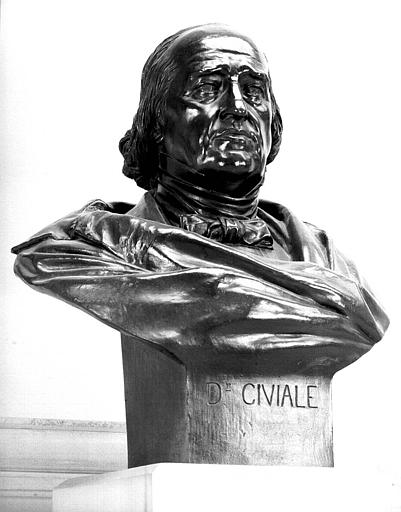 Sculpture en bronze : Buste de Jean Civiale, médecin (1792-1867)