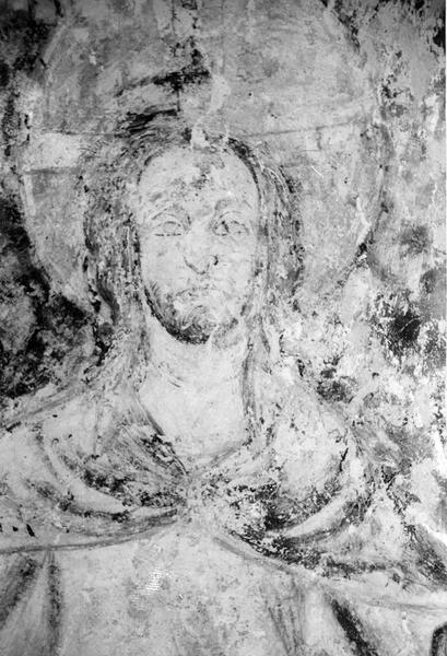 peinture monumentale : abside, Christ, partie supérieure (avant restauration)