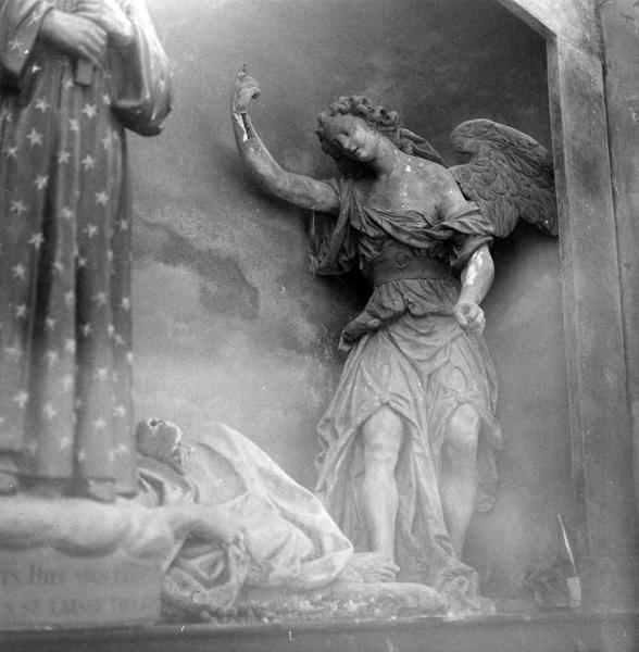 groupe sculpté : l' ange Gardien et le moribond - © Ministère de la Culture (France), Médiathèque du patrimoine et de la photographie (objets mobiliers), tous droits réservés