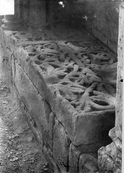 sarcophage, enfeu, plaque commémorative (couvercle)