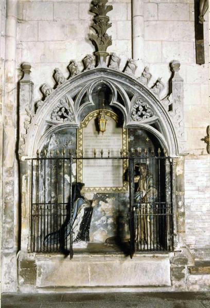 groupe sculpté : Apparition du Christ à sainte Radegonde, dit le Pas de Dieu