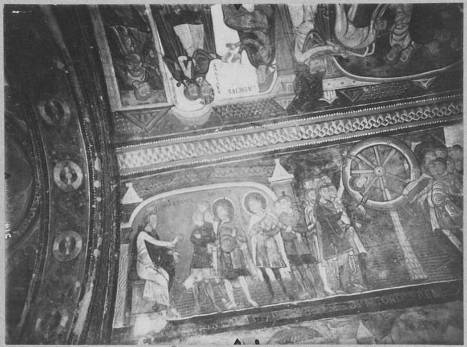 peintures murales : figures de saints, épisodes de vie de saint