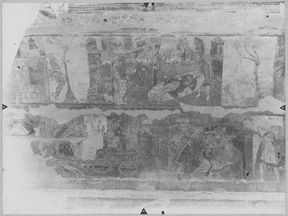 peintures murales : figures de saints, épisodes de vie de saint