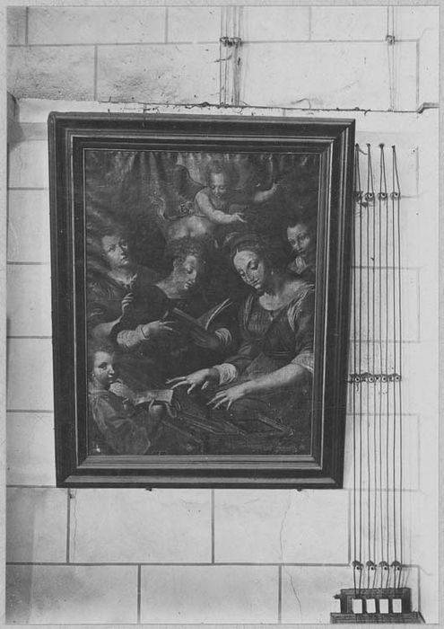 tableau : sainte Cécile jouant de l'orgue