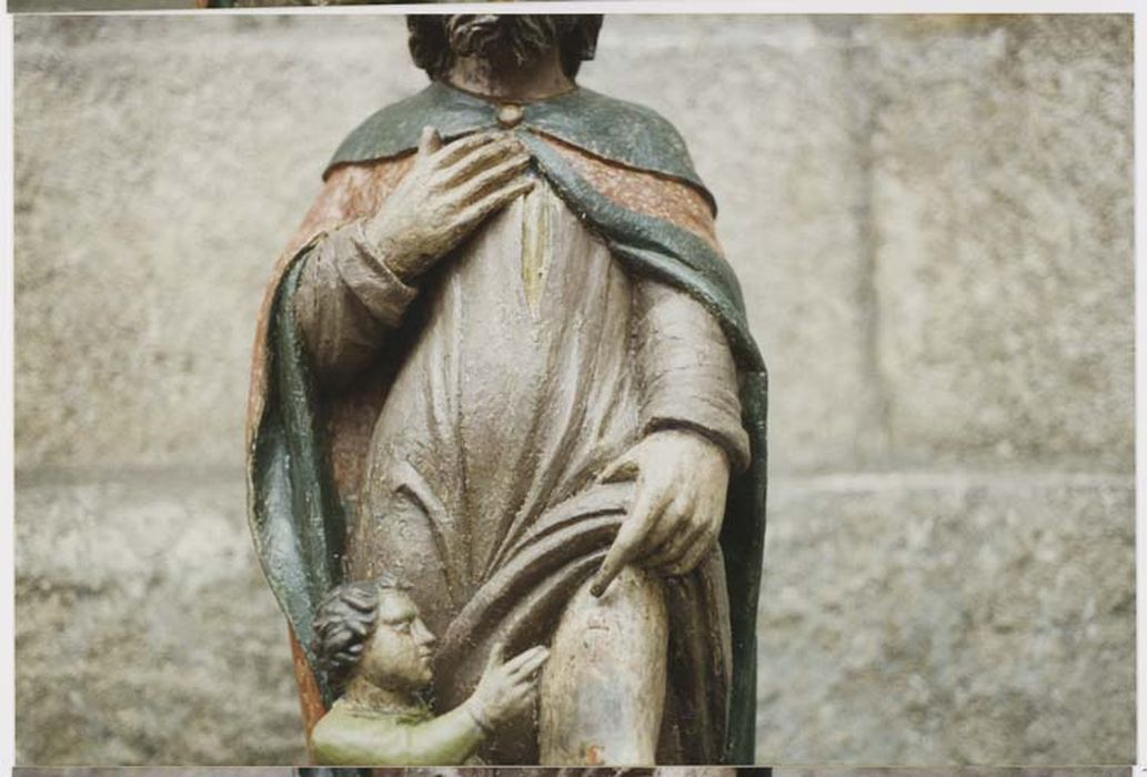 statuette : saint Roch, détail