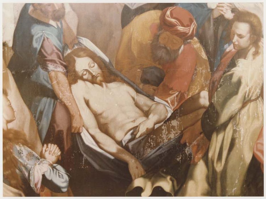 tableau : le Portement du Christ mort, vue partielle