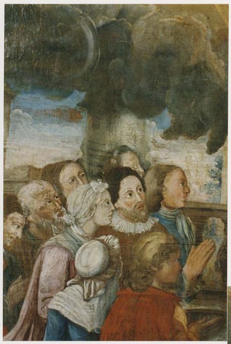 tableau et cadre : saint Auvent, détail