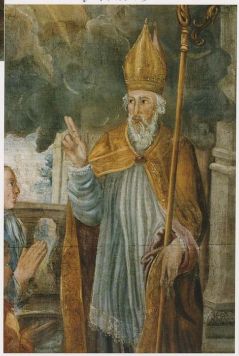 tableau et cadre : saint Auvent, détail